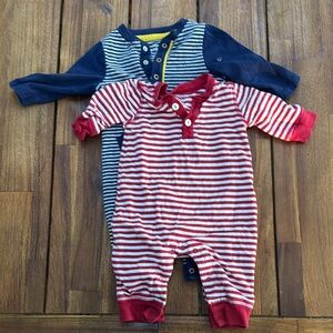 GAP Kids Red and Navy Striped Footies